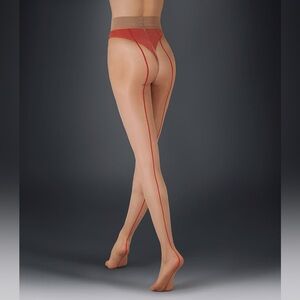 Bluebella for VS Sheer with red seam back tights L/XL